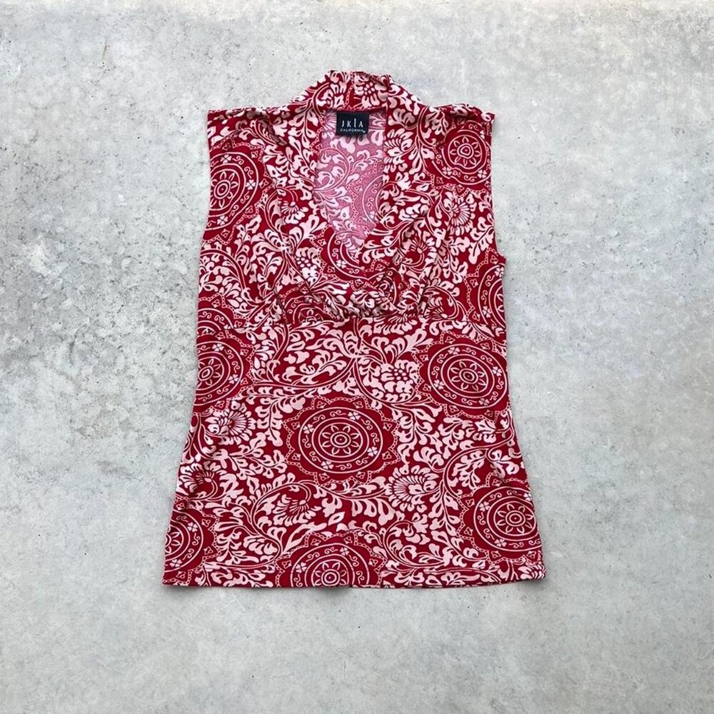 Vintage Floral Tank Top Cami Women's Medium Y2K Office Siren